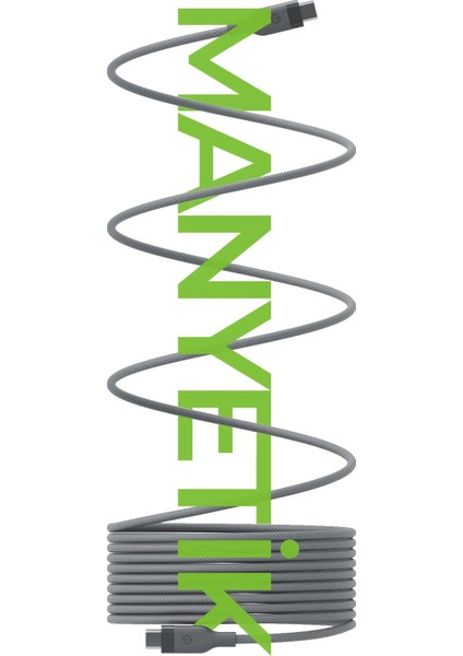 Helix 1.5m 100W Manyetik Katlanma Özellikli Type-C To Type-C Pd Hızlı Şarj Kablo - Natural Grey indirimleri