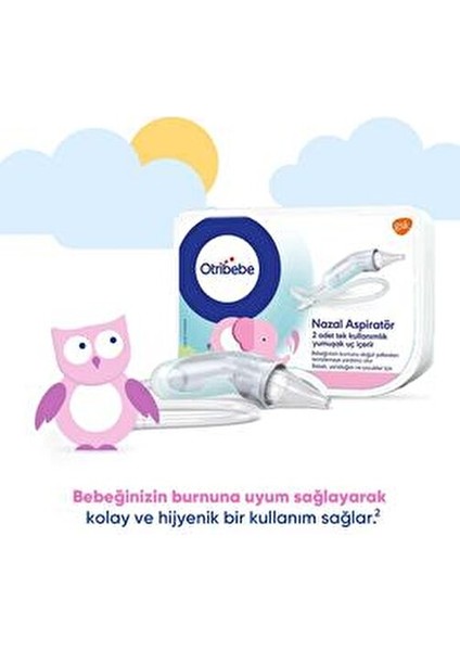 Burun Aspiratörü Bebek Dostu Yumuşak Uç ile Etkili Burun Temizliği 2 Adet indirimleri