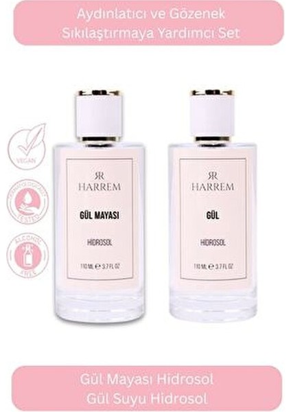 Gül Suyu & Gül Mayası Suyu Seti Gözenek Karşıtı Etki Kuru Ciltler İçin 110 ml fırsatları