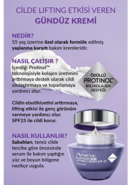Anew Platinum Gündüz Kremi Işıltı ve Nemlendirici Etkiyle 50 ml Tüm Cilt Tipleri İçin
