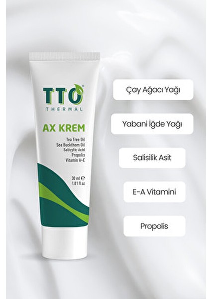 Ax Krem Sıkılaştırıcı Etkiyle Cilt Bozukluklarını Düzeltir 30 ml Çay Ağacı Yağı İçerir