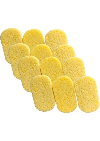 Doğal Yüz ve Makyaj Temizleme Süngeri 12'li Oval Karma Ciltler İçin Temizleyici indirimleri