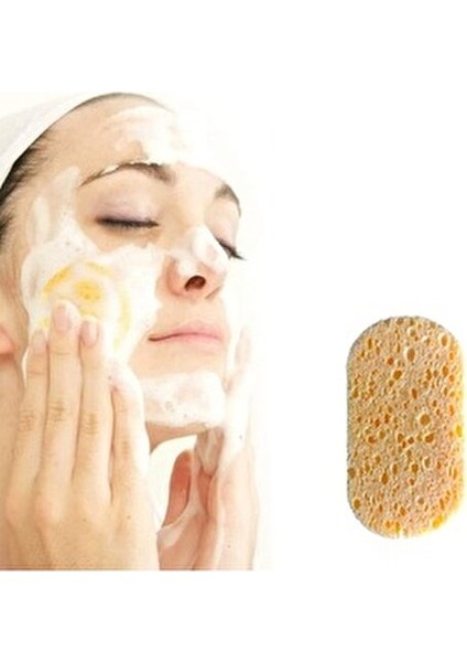 Doğal Yüz ve Makyaj Temizleme Süngeri 12'li Oval Karma Ciltler İçin Temizleyici