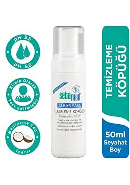 Clear Face Yüz Temizleyici Köpük Yağlı Ciltler İçin Arındırıcı Etki 50 ml