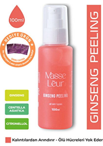 Ginseng Özlü Çilek Peeling Aydınlatıcı Etki Tüm Cilt Tipleri İçin 100 ml