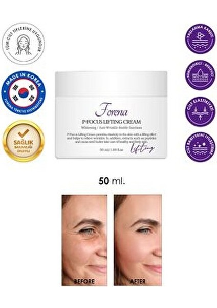 P-Focus Kırışıklık Karşıtı Lifting Etkili Yüz Kremi Tüm Cilt Tipleri İçin 50 ml