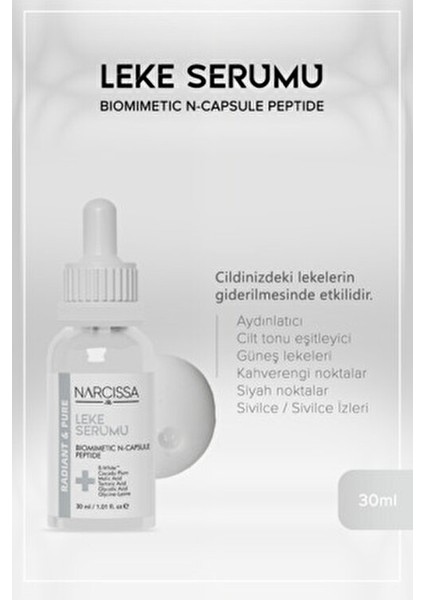 Serum Cilt Tonu Dengeleyici Yapılandırıcı Etki 30 ml Lekeli Ciltler İçin fırsatları