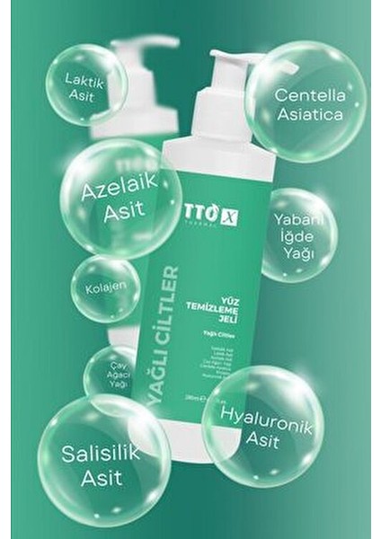 Yüz Temizleme Jeli Yağlı Ciltler İçin Arındırıcı Etki 200 ml Salisilik Asit İçerir