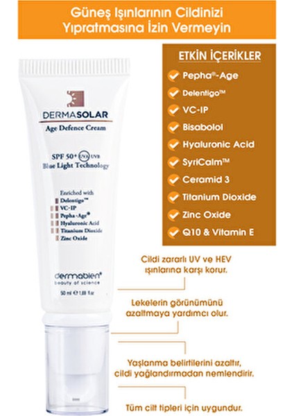 Dermasolar® Renksiz Cilt Koruma Spreyi Hyaluronik Asit Etkisi 50 ml Tüm Cilt Tipleri İçin fırsatları