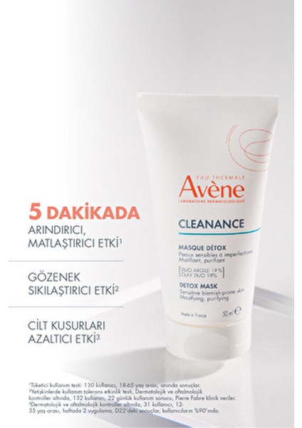 Cleanance Detox Mask Hassas ve Lekeli Ciltler İçin Matlaştırıcı 50 ml Kil İçerikli modelleri
