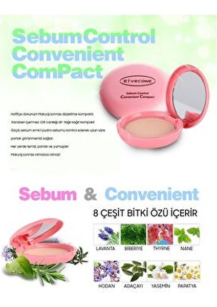 Sebum Dengeleyici Kompakt Pudra Tüm Cilt Tipleri İçin Canlandırıcı Etki 8 gr
