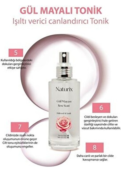 Gül Mayası Aydınlatıcı Tonik Organik İçerik ile Cilt Tonu Eşitsizliklerini Önler 100 ml
