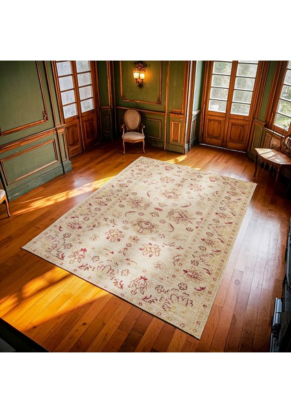 Krem Bordürlü Modern Etnik Desenli Halı | Makinada Yıkanabilir | Hav Toz Vermez | Leke Tutmayaz | Kaymaz Taban | Dijital Makine Baskı | Salon Yolluk Mutfak Halısı fiyatları