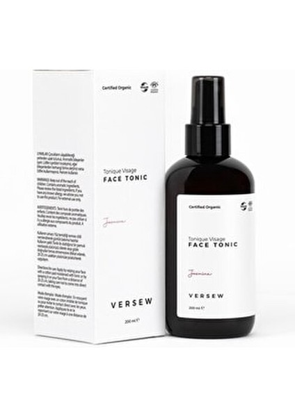 Organik Tonik Arındırıcı ve Sıkılaştırıcı Etki 200 ml Tüm Ciltler İçin Aloe Vera ve Yasemin