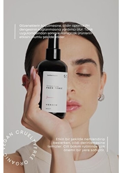 Organik Tonik Arındırıcı ve Sıkılaştırıcı Etki 200 ml Tüm Ciltler İçin Aloe Vera ve Yasemin