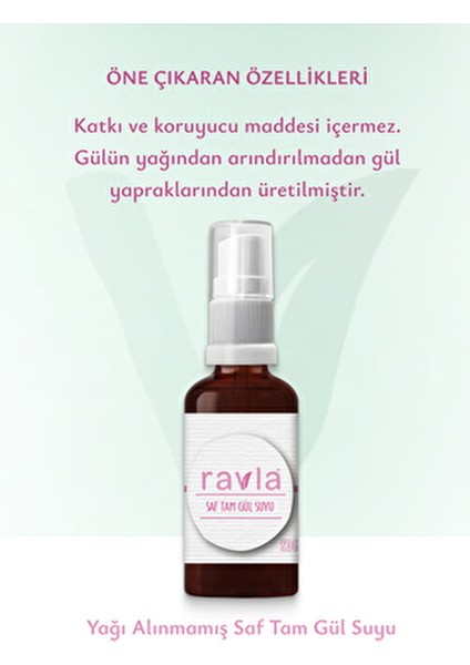 Gül Suyu 50 ml Normal Ciltler İçin Ferahlatıcı Etkiyle Doğal Gül Aroması
