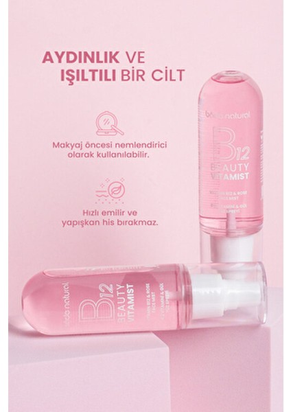 Beauty Vitamist B12 Vitamini Gül Yüz Spreyi Canlandırıcı Etki 100 ml Tüm Cilt Tipleri İçin