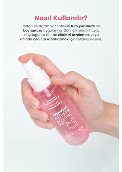 Beauty Vitamist B12 Vitamini Gül Yüz Spreyi Canlandırıcı Etki 100 ml Tüm Cilt Tipleri İçin