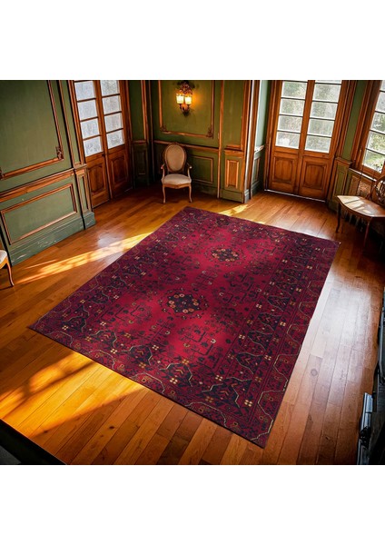 Bordo Madalyon Modern Etnik Desenli Halı | Makinada Yıkanabilir | Hav Toz Vermez | Leke Tutmayaz | Kaymaz Taban | Dijital Makine Baskı | Salon Yolluk Mutfak Halısı modelleri
