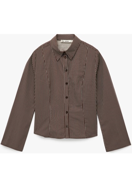 Uzun Kollu Klasik Yaka Düğmeli Pamuklu Slim Fit Gömlek