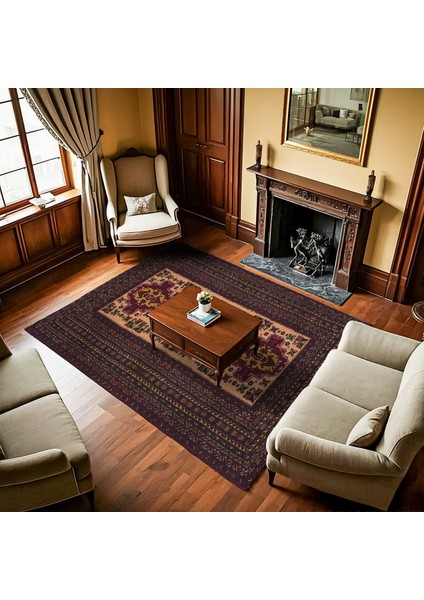 Bordo Madalyon Modern Etnik Desenli Halı | Makinada Yıkanabilir | Hav Toz Vermez | Leke Tutmayaz | Kaymaz Taban | Dijital Makine Baskı | Salon Yolluk Mutfak Halısı fiyatları