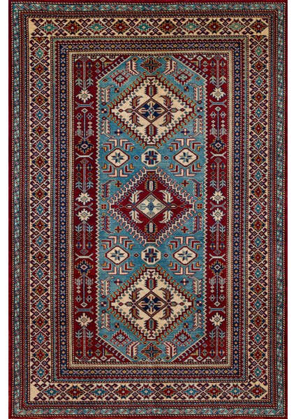 Bordo Madalyon Modern Etnik Desenli Halı | Makinada Yıkanabilir | Hav Toz Vermez | Leke Tutmayaz | Kaymaz Taban | Dijital Makine Baskı | Salon Yolluk Mutfak Halısı