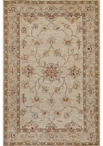 Krem Bordürlü Modern Etnik Desenli Halı | Makinada Yıkanabilir | Hav Toz Vermez | Leke Tutmayaz | Kaymaz Taban | Dijital Makine Baskı | Salon Yolluk Mutfak Halısı