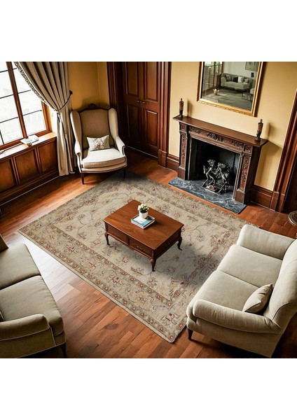 Krem Bordürlü Modern Etnik Desenli Halı | Makinada Yıkanabilir | Hav Toz Vermez | Leke Tutmayaz | Kaymaz Taban | Dijital Makine Baskı | Salon Yolluk Mutfak Halısı fiyatları