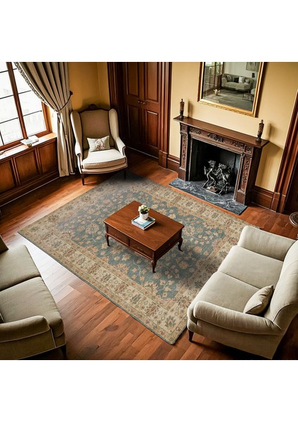 Yeşil Bordürlü Modern Etnik Desenli Halı | Makinada Yıkanabilir | Hav Toz Vermez | Leke Tutmayaz | Kaymaz Taban | Dijital Makine Baskı | Salon Yolluk Mutfak Halısı fiyatları