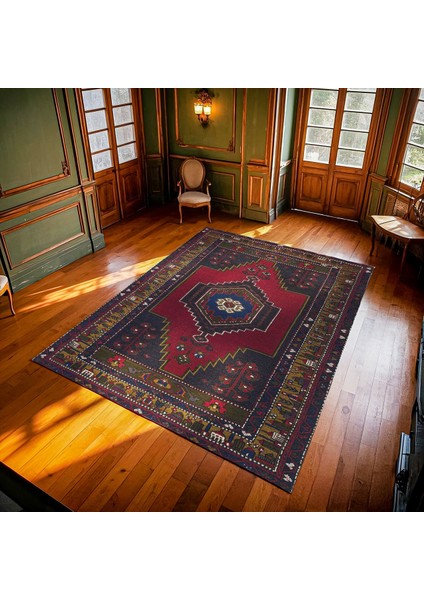 Bordo Göbekli Modern Etnik Desenli Halı | Makinada Yıkanabilir | Hav Toz Vermez | Leke Tutmayaz | Kaymaz Taban | Dijital Makine Baskı | Salon Yolluk Mutfak Halısı modelleri
