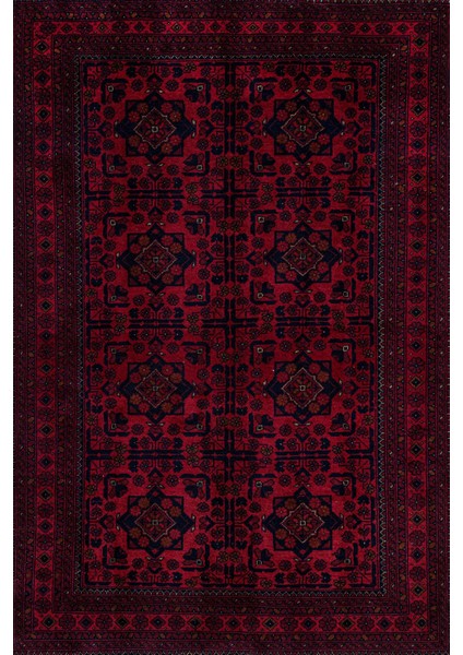 Bordo Bordürlü Modern Etnik Desenli Halı | Makinada Yıkanabilir | Hav Toz Vermez | Leke Tutmayaz | Kaymaz Taban | Dijital Makine Baskı | Salon Yolluk Mutfak Halısı