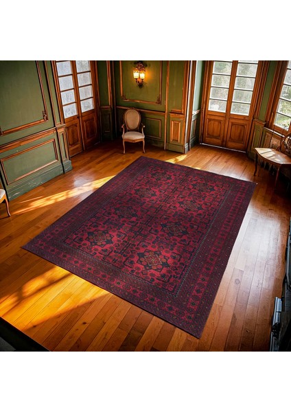 Bordo Bordürlü Modern Etnik Desenli Halı | Makinada Yıkanabilir | Hav Toz Vermez | Leke Tutmayaz | Kaymaz Taban | Dijital Makine Baskı | Salon Yolluk Mutfak Halısı modelleri