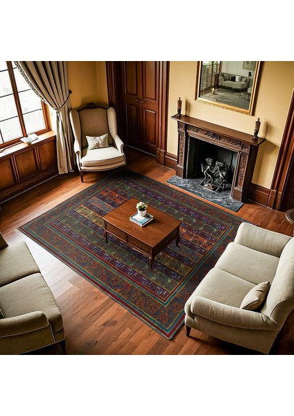 Bordo Bordürlü Modern Etnik Desenli Halı | Makinada Yıkanabilir | Hav Toz Vermez | Leke Tutmayaz | Kaymaz Taban | Dijital Makine Baskı | Salon Yolluk Mutfak Halısı fiyatları