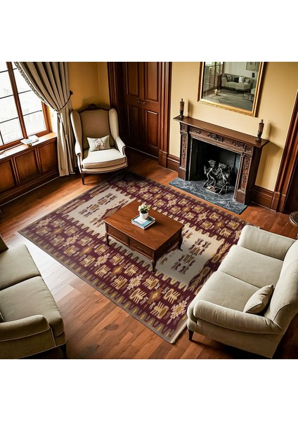 Bordo Bordürlü Modern Etnik Desenli Halı | Makinada Yıkanabilir | Hav Toz Vermez | Leke Tutmayaz | Kaymaz Taban | Dijital Makine Baskı | Salon Yolluk Mutfak Halısı fiyatları