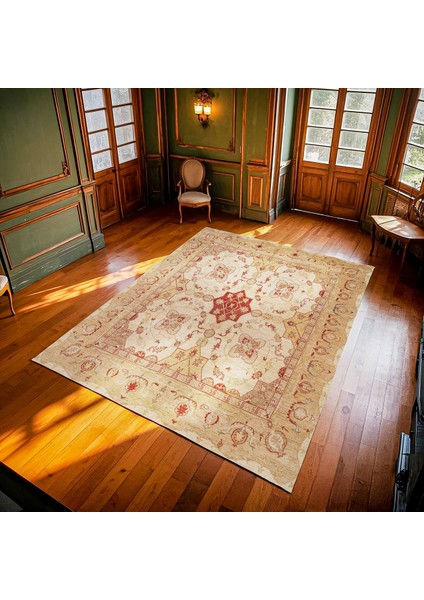 Krem Göbekli Modern Etnik Desenli Halı | Makinada Yıkanabilir | Hav Toz Vermez | Leke Tutmayaz | Kaymaz Taban | Dijital Makine Baskı | Salon Yolluk Mutfak Halısı modelleri