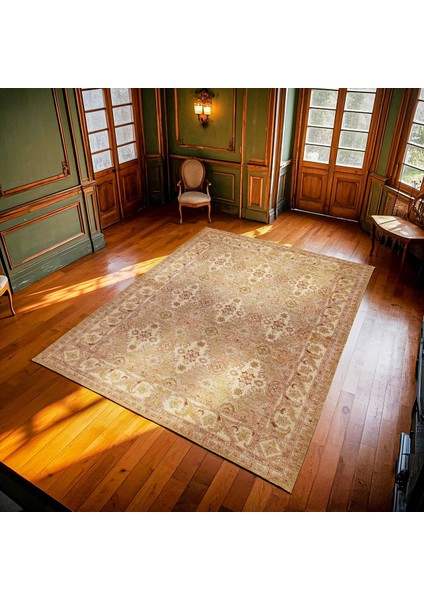 Krem Bordürlü Modern Etnik Desenli Halı | Makinada Yıkanabilir | Hav Toz Vermez | Leke Tutmayaz | Kaymaz Taban | Dijital Makine Baskı | Salon Yolluk Mutfak Halısı modelleri