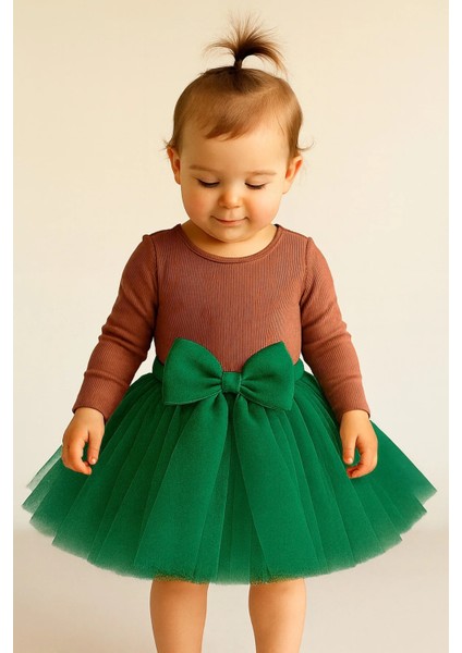 Kız Bebek Astarlı Önü Tokalı Beli Lastikli Kabarık Tütü Etek