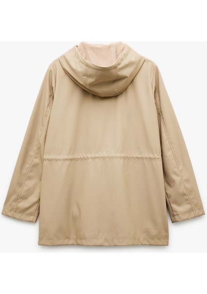 Cepli Beli Bağlamalı Uzun Kollu Fermuarlı Kapüşonlu Yağmurluk indirimleri
