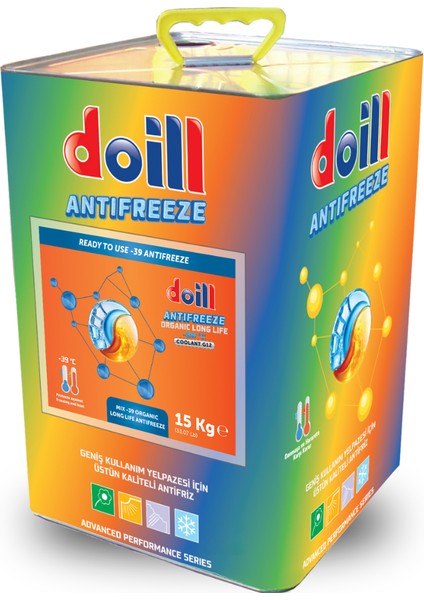 -39 / -40 Derece Hazır Karışım 15 Kilogram Kırmızı Organik Antifriz - G12 (Üretim Yılı: 2025)