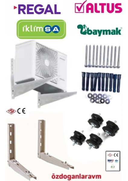 Baymak 12000 Btu ve 18000 Btu Dış Ünite Klima 50CM Ayak+Takoz +Vida Dubel Takımı