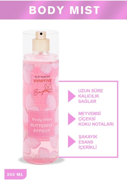 Butterfly Effect Vücut Spreyi Taze Meyvemsi ve Çiçeksi Notalarla 200 ML Kadın Kullanımı modelleri