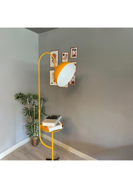 Sarı Lambader Hareketli Başlık Sehpalı Modern Dekoratif Metal Oturma Odası Çalışma Odası modelleri