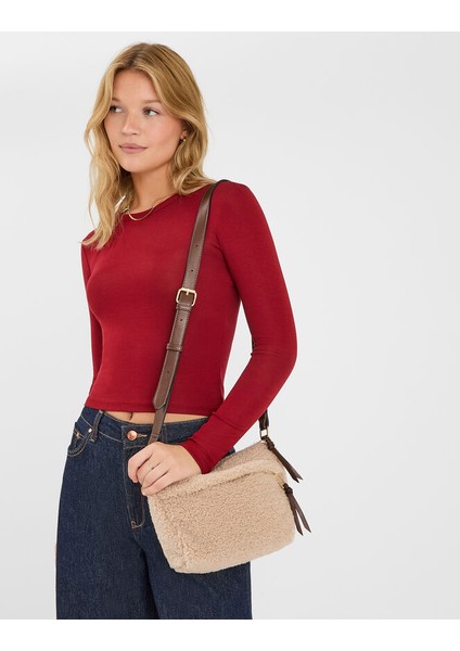 Shearling Peluş Çapraz Çanta