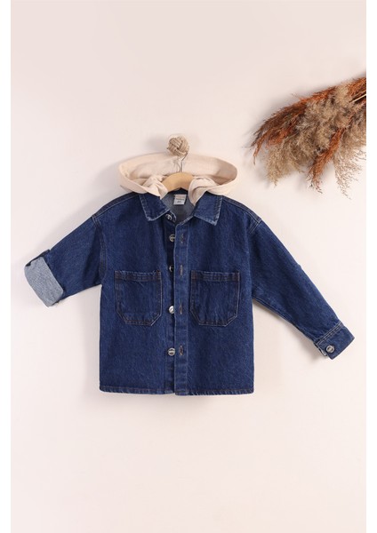 Kapüşonlu Kot Ceket Çocuk Denim mont