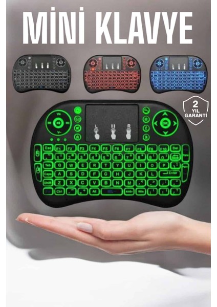 Ds-Derin Tv Uyumlu Mini Klavye Q Klavye Işıklı Tüm Cihazlara Uyumlu