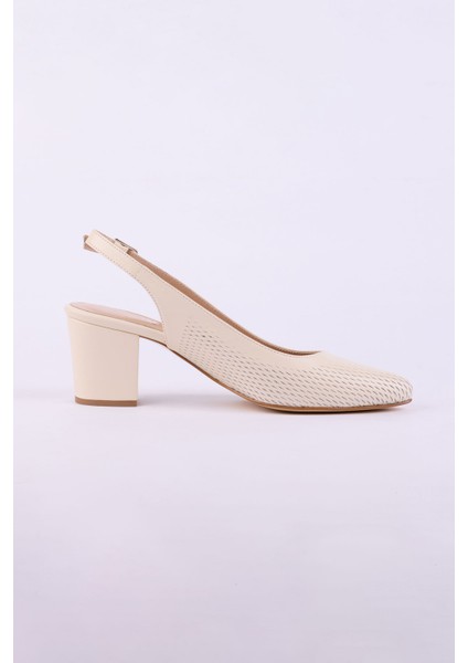 Hakiki Deri Topuklu Kadın Ayakkabısı 25SRK4235