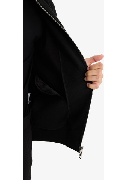Relax Fit Kolej Yaka Fermuarlı Bomber Hırka F3576AX25WN