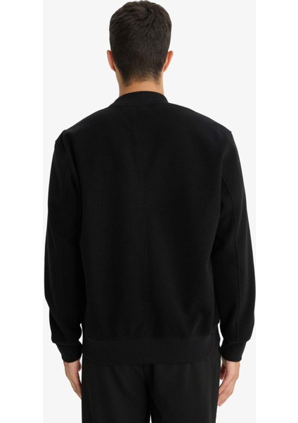 Relax Fit Kolej Yaka Fermuarlı Bomber Hırka F3576AX25WN