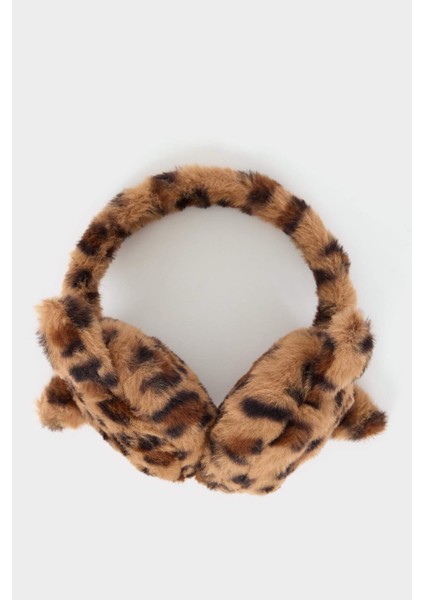 Kız Çocuk Leopar Desenli Pelüş Kulaklık F4355A825WN