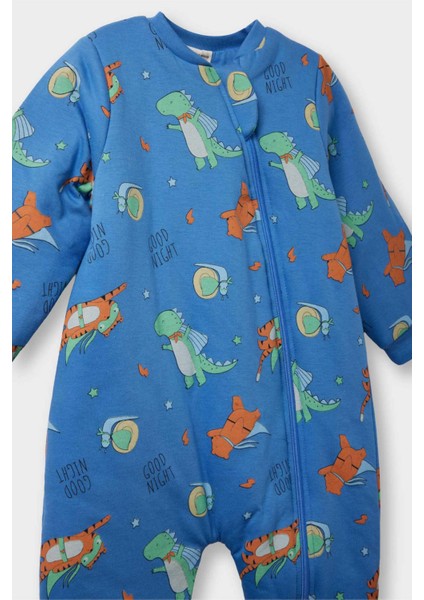 Erkek Bebek 1,6 Tog Elyaf Dinozor Baskılı Fermuarlı Uzun Kollu Penye Tulum F3527A525WN fiyatları